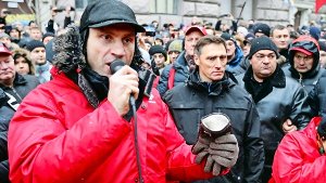 An der Spitze der Demonstrationen in der Ukraine: Vitali Klitschko. Foto: dpa