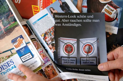 Deutschland ist das letzte EU-Land, das noch Werbung für Zigaretten erlaubt. Foto: dpa/dpaweb/Z1003 Jens Büttner