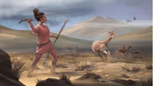 Illustration einer weiblichen Jägerin in den peruanischen Anden vor 9000 Jahren. Foto: Matthew Verdolivo/UC Davis IET Academic Technology Services