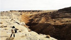 Das ist nicht der Mars, auch wenn es so aussieht: In der Wüste von Utah wird das Leben auf dem Roten Planeten möglichst realistisch erprobt. Foto: Mars Society