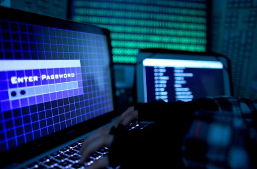 Ein Hacker fügt ein Passwort in das Dialogfeld eines Computerprogramms ein. Foto: picture alliance/dpa/Oliver Berg