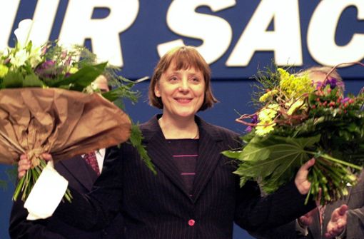 Die erste Frau an der Spitze der Christdemokraten: Angela Merkel nach ihrer Wahl zur CDU-Vorsitzenden im April 2000 in Essen. Foto: dpa