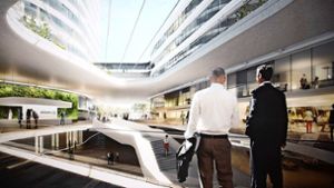 So soll die neue Allianz-Zentrale mal aussehen. Der Entwurf stammt vom Dortmunder Büro Gerber Architekten. Foto: Visualisierung: Allianz/z