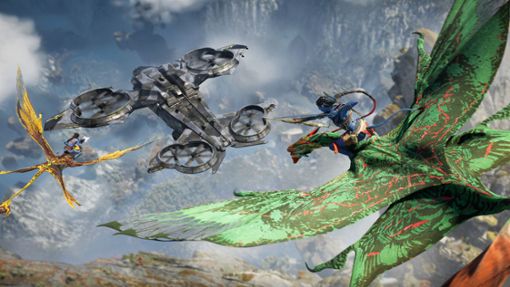 „Avatar: Frontiers of Pandora“ bietet auch Luftkämpfe gegen die Maschinen der Menschen. Foto: Ubisoft