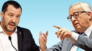 Italiens Vize-Premier  (links) und der EU-Kommissionschef Jean-Claude Juncker sind uneins über den italienischen Haushaltsentwurf. Foto: dpa