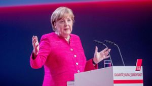Bundeskanzlerin Angela Merkel spricht auf dem DGB-Bundeskongress in Berlin. Foto: dpa
