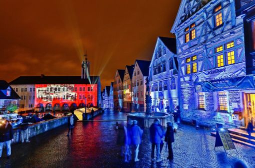 So prächtig illuminiert war der Böblinger Marktplatz bei der Langen Nacht 2014. Foto: factum//Andreas Weise/Simon Granville