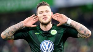 Daniel Ginczek hat in den jüngsten drei Partien des VfL Wolfsburg stets ein Tor erzielt. Foto: dpa