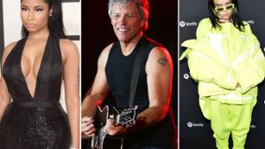 Unter anderem Nicki Minaj (l.), Jon Bon Jovi und Billie Eilish sehen den Einsatz von Künstlicher Intelligenz in der Musikbranche kritisch. Foto: AdMedia/ImageCollect / Debby Wong/Shutterstock.com / DFree/Shutterstock