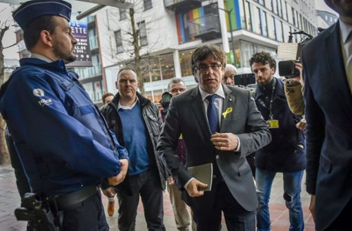 Der abgesetzte Regierungschef Carles Puigdemont vor einer Pressekonferenz in Brüssel. Foto: AFP