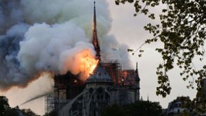 Notre-Dame stehe in Flammen – und Donald Trump meldet sich via Twitter. Foto: AFP
