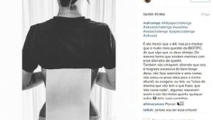 Ein Foto auf dem sozialen Netzwerk Instagram zeigte eine Teilnehmerin der sogenannten „A4-Waist-Challenge“. Foto: Screenshot Instagram/mahcampa