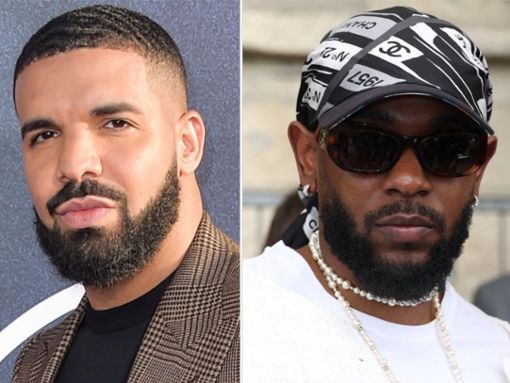 Drake (li.) und Kendrick Lamar liefern sich einen verbalen Kampf. Foto: Image Press Agency/ddp/Sipa USA / Jerome Domine/ABACAPRESS/ddp images