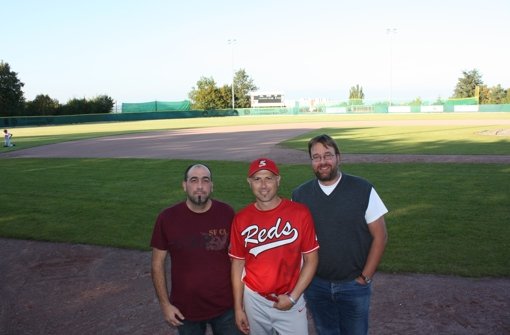 Heiko Witt, Markus Weil und Christoph Manske (von links) arbeiten seit Monaten daran, die Deutschen Meisterschaften im Baseball U 12 zu einem Erfolg zu machen. Foto:  