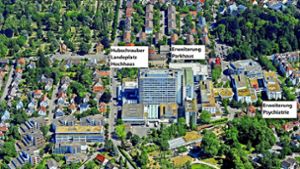 Die Ludwigsburger Klinik wird erweitert. Der Rettungshubschrauber landet künftig deutlich höher als bisher. Foto: Regionale Kliniken-Holding