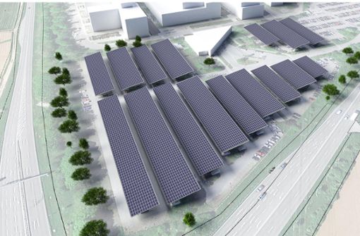 Die Firma Bosch in Schwieberdingen lässt  über rund 770 Parkplätzen  Solarmodule anbringen. Foto: Bosch