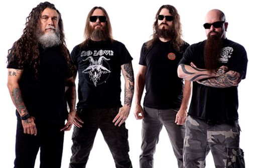 Slayer 2018 (v.l.): Tom Araya, Gary Holt, Paul Bostaph und Kerry King Foto: Label