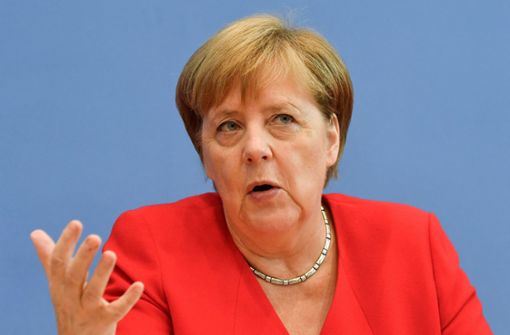 Auftritt vor der Hauptstadt-Presse: Laut Angela Merkel hat die große Koalition noch viel vor – auch jenseits der Klimapolitik. Der Herbst werde sehr arbeitsreich. Foto: AFP