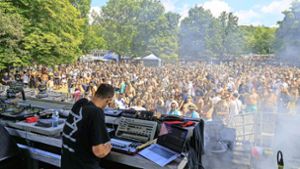 Mehr als ein Dutzend DJs auf drei Bühnen und 15 000 Besucherinnen und Besucher: das WET-Festival am Samstag im Sindelfinger Freibad. Foto: Stefanie Schlecht