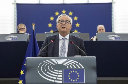 EU-Kommissionspräsident Jean-Claude Juncker  im Straßburger Europaparlament: Ein flammender Europäer, der die EU liebt. Foto: AP