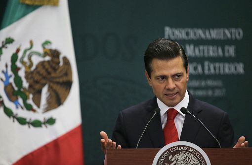 Ausgeladen: US-Präsident Trump droht das Treffen mit mexikanischen Staatschef Peña Nieto abzusagen, falls Mexico es weiterhin ablehnt, den Mauberbau zu finanzieren. Foto: AP