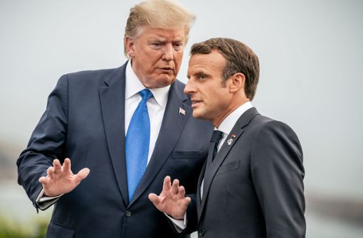 US-Präsident Donald Trump und Frankreichs Präsident Emmanuel Macron beim G7-Gipfel in  Biarritz. Foto: dpa