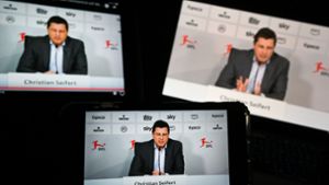 DFL-Pressekonferenz mit Geschäftsführer Christian Seifert: Die Worte hör’ ich wohl . . . Foto: dpa/Arne Dedert