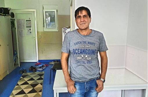 Hasrat Jacobi in seinem Zimmer in Calwer Flüchtlingsheim. Foto: /Wein