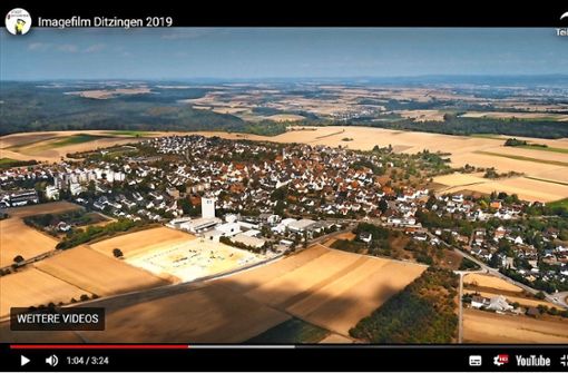 Der Ortsteil Heimerdingen aus luftiger Höhe.Ein Blick auf Hirschlanden . . . Foto: Imagefilm der  Stadt Ditzingen