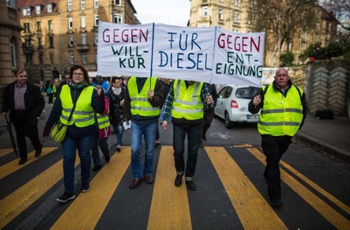 Protest gegen Diesel-Fahrverbote in Stuttgart Foto: dpa