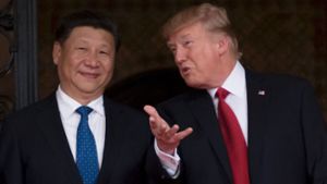 Chinas Präsident Xi Jinping stattet US-Präsident Donald Trump einen Besuch ab. Foto: AFP
