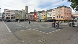 Marktplatz Stuttgart: Platz der gähnenden Leere. Foto: Lichtgut/Max Kovalenko