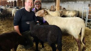 Bernd und Kathrin Vogelbacher halten insgesamt 200 Ziegen und Schafe, 150 Lämmer sowie sechs Mutterkühe, sechs Kälber und einen Bullen. Foto: Florian Dürr