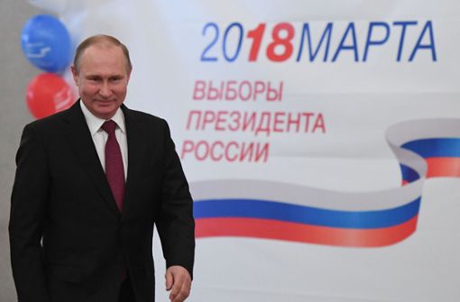 Wladimir Putin gibt sich siegessicher: seine Wiederwahl ist nur eine Formsache. Foto:  