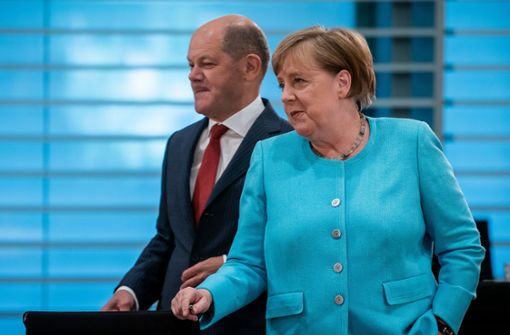 Angela Merkel und Olaf Scholz haben das Konjunkturpaket geschnürt. Foto: dpa/Michael Kappeler