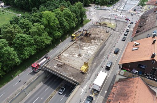 Jetzt gehen die Bauarbeiten auf der Nordseite der Sternkreuzung weiter. Foto: privat/Stadt Ludwigsburg