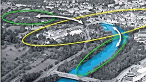 Ein Ausschnitt aus der Bewerbung vor acht Jahren: Der Neckar und die Achse zur Altstadt spielen eine wichtige Rolle. Foto: Planstatt Senner