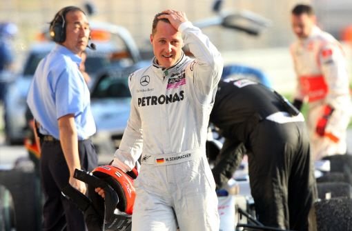 Michael Schumacher nach dem Rennen.  Foto: dpa