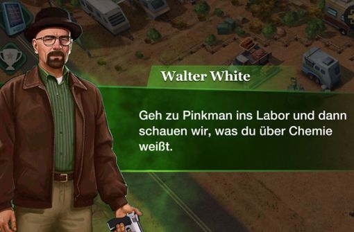 „Sag mein Namen!“- Walter White alias Heisenberg meldet sich im Spiel immer wieder zu Wort Foto: Screenshot