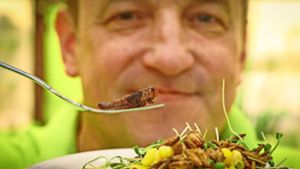 Diesen knusprigen Freund kann man sich in Seidels Salatbar dazu bestellen – und sein Grünzeug dadurch mit Proteinen anreichern. Foto: factum/Simon Granville