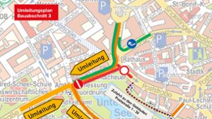 Teile der Herrenberger Straße und der Poststraße bleiben bis Mitte Juni gesperrt Foto: Stadt Böblingen