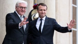 Die Präsidenten Deutschlands und Frankreichs, Steinmeier und Macron, gedenken gemeinsam. Foto: dpa