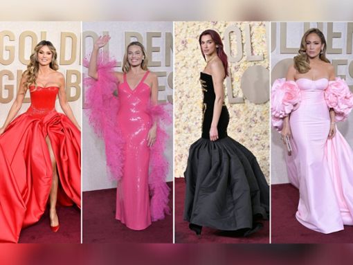 Einige der auffälligsten Kleider der Golden Globes. Foto: imago/ZUMA Wire / imago/Newscom / AdMedia / imago/UPI Photo / imago/Newscom / AdMedia