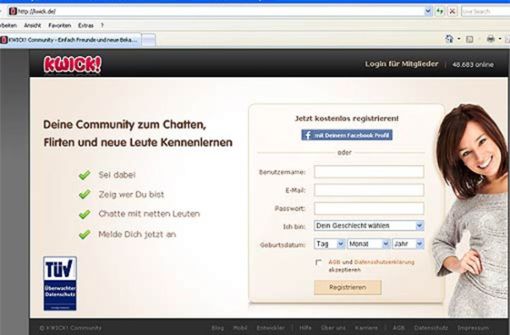 Am Ende des Monats August verschwindet die Online-Plattform Kwick! aus dem Internet. Foto: Screenshot red/kwick.de