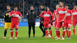 Enttäuschung allerorten – der VfB ist akut versetzungsgefährdet, geht es nach den Noten für die Roten. Foto: Pressefoto Baumann