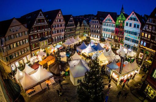 Beim Schokoladenfestival chocolART strahlt und leuchtet die Tübinger Altstadt Foto: dpa
