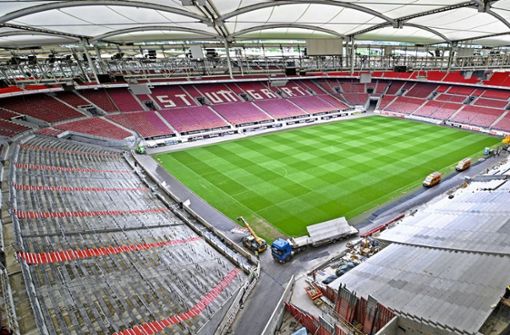 Noch bis Januar 2024 wird die Haupttribüne der Stuttgarter MHP-Arena umgebaut. Dann ist das Stadion EM-tauglich. Foto: Stadion Neckarpark/Arnim Kilgus