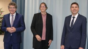 Kurz vor Weihnachten hat der Nominierungsausschuss die drei Kandidaten vorgestellt: Ernst-Wilhelm Gohl (von links), Viola Schrenk und Gottfried Heinzmann. Foto: epd/Gerhard Baeuerle
