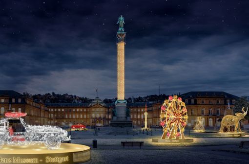 Ein erster Entwurf zeigt, wie der Schlossplatz dieses Jahr an Weihnachten aussehen könnte. Foto: Stuttgart Marketing