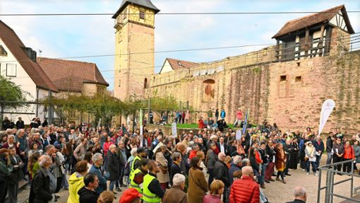 Der Burgplatz war proppevoll bei der Kundgebung. Foto: Werner Kuhnle